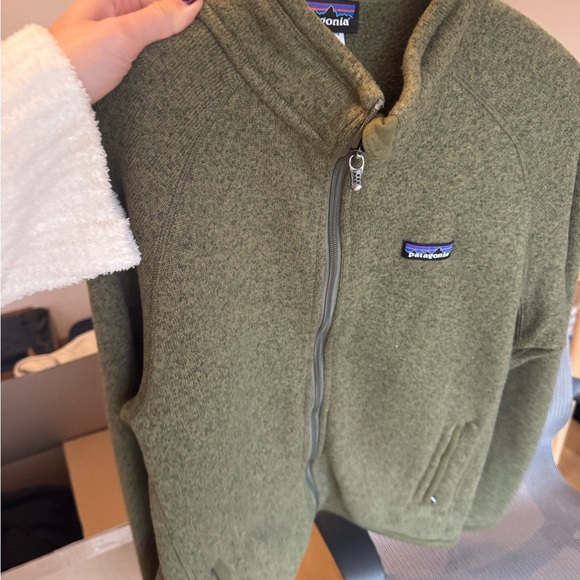 Patagonia Sweater Fleece - Olive Green. Size L. Full Zip - Picture 2 of 4
